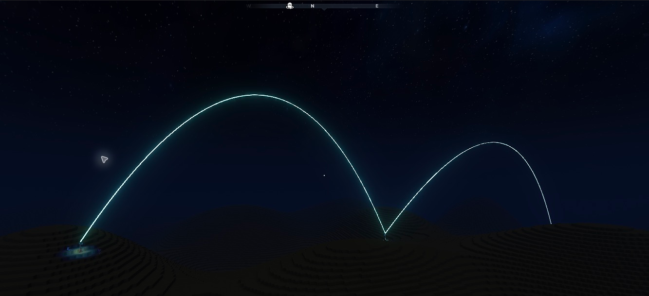 Steady cyan mast connections at night