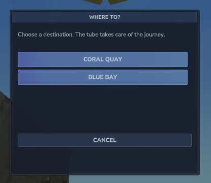 Native chooser offering Coral Quay and Blue Bay